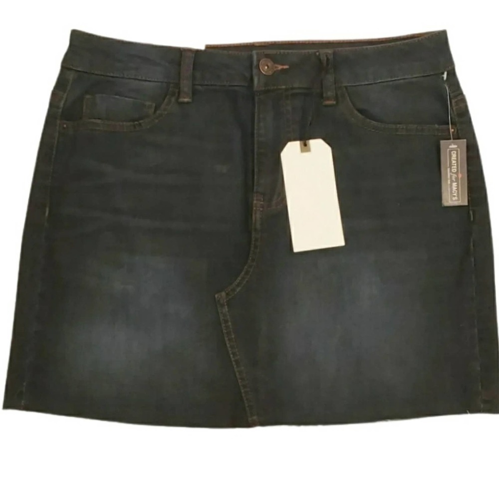 NWT Dark Blue Ripped/Distressed Mini Denim Jean Skirt‎ Rustic Juniors Size 7